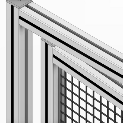 61-030-1 MODULAR SOLUTIONS PVC COVER PROFILE<br>45 SERIES, SHALLOW, BLACK, 2M